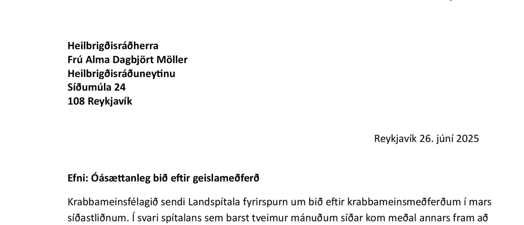 Óásættanleg bið eftir geislameðferð 
