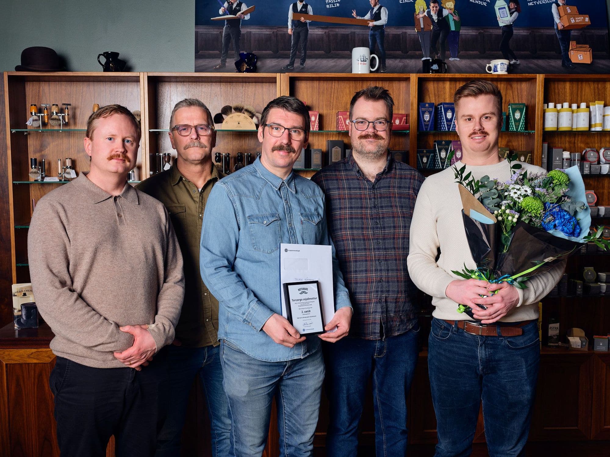 Sigurvegarar í liðakeppni Skeggkeppni Mottumars 2026