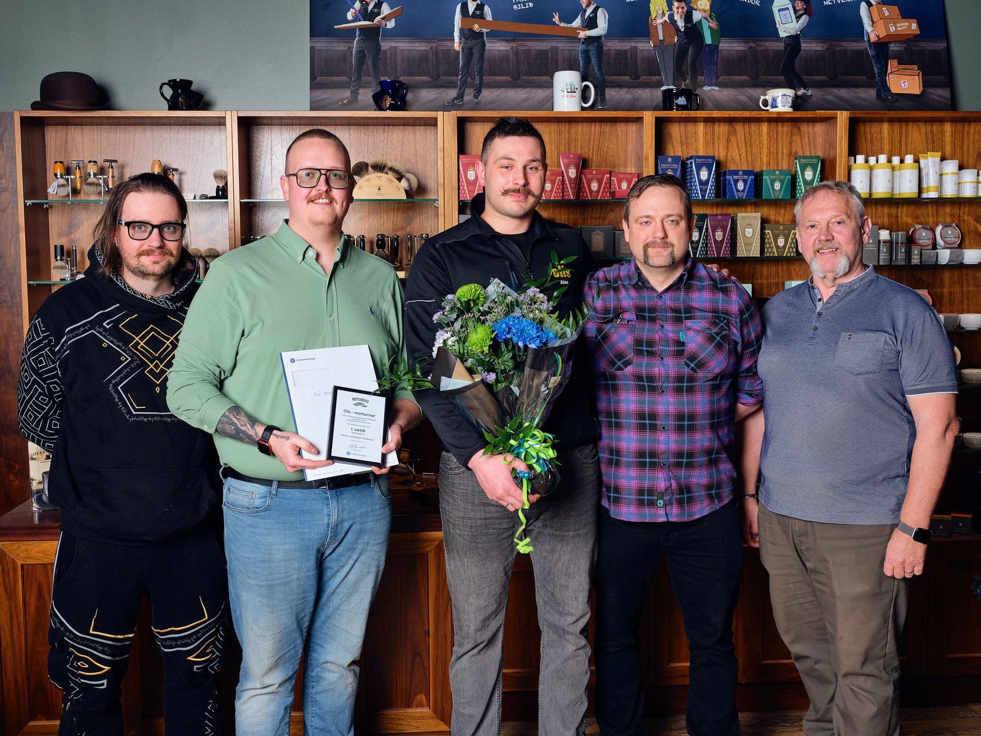 Annað sæti í liðakeppni Skeggkeppni Mottumars 2026